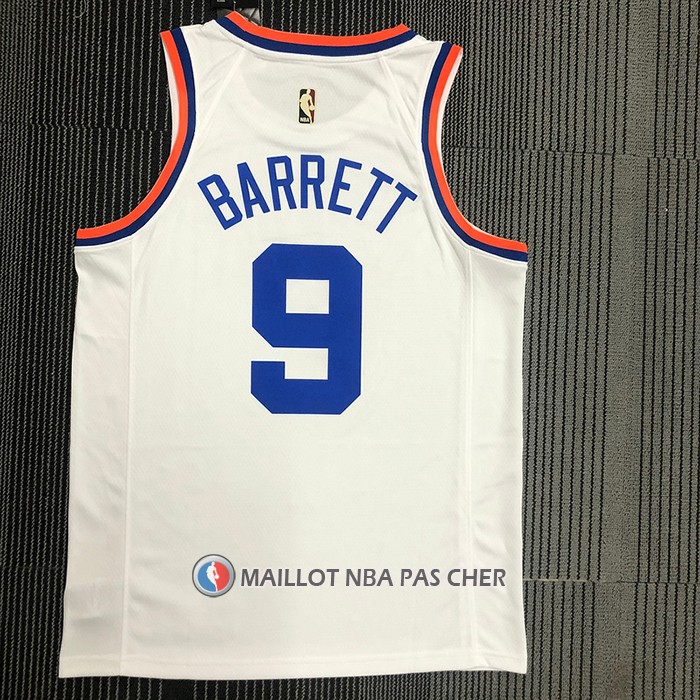 Maillot New York Knicks Rj Barrett NO 9 75th Anniversary Blanc